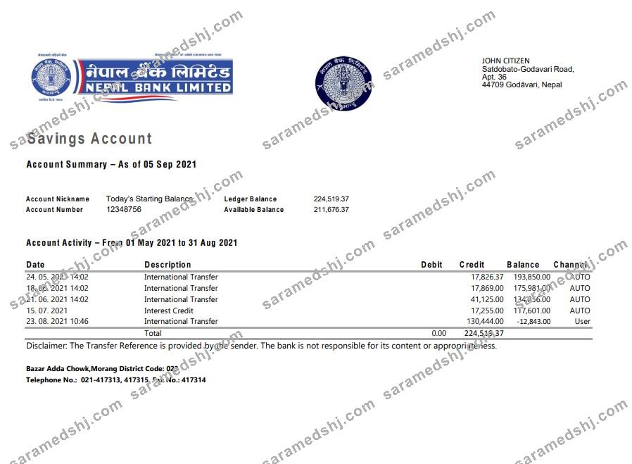 Nepal Bank Nepal excel pdf